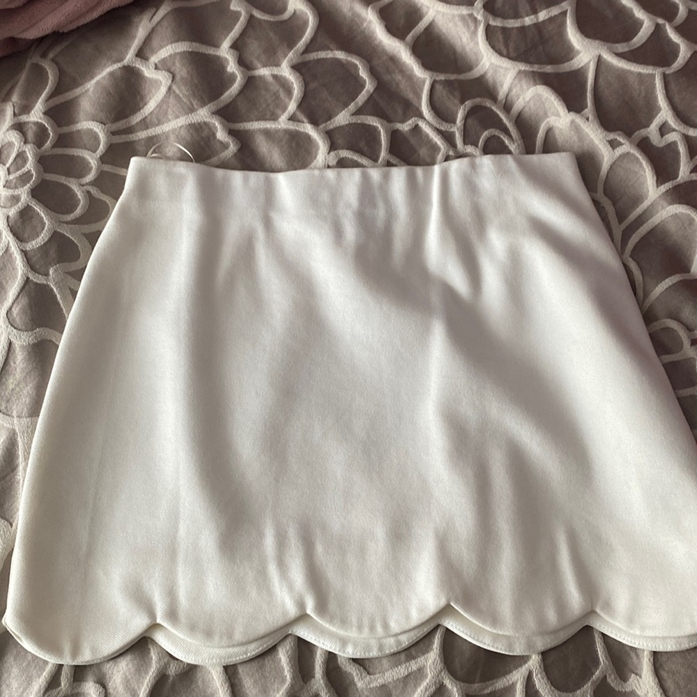 White mini skirt